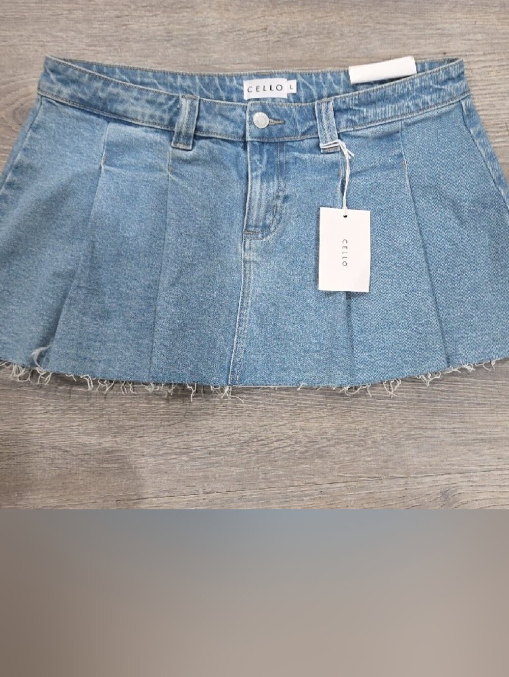 Cello Low Waisted Ruffle Denim Mini Skirt.szL. - Picture 5 of 6
